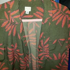 A New Day (Target) Green Palm Hawaiian Button Down
